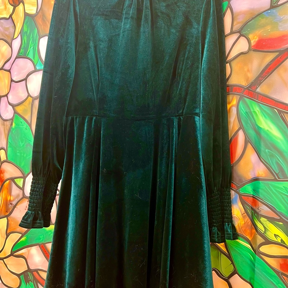 Elegant Green Velvet Dress